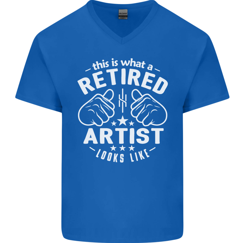 This Is What a Retired Artist Looks Like Mens V-Neck Cotton T-Shirt Royal Blue