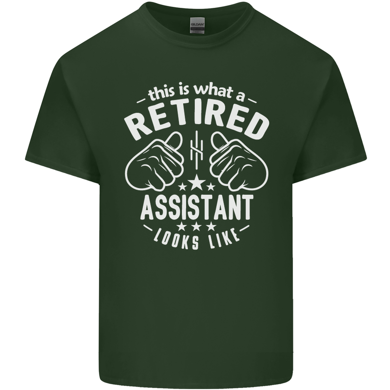 This Is What a Retired Assistant Looks Like Mens Cotton T-Shirt Tee Top Forest Green