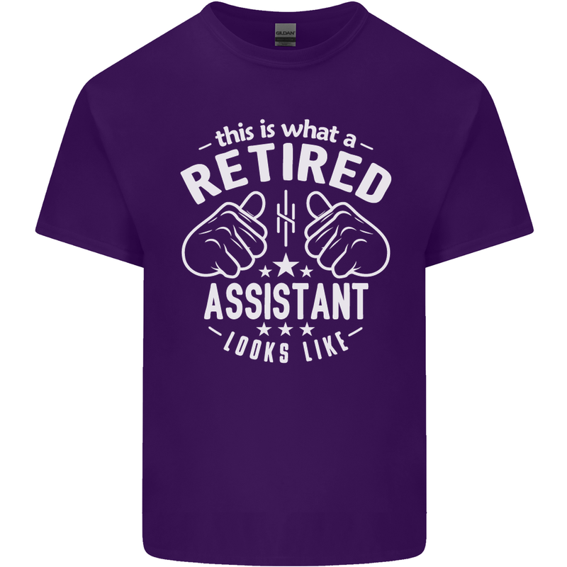 This Is What a Retired Assistant Looks Like Mens Cotton T-Shirt Tee Top Purple