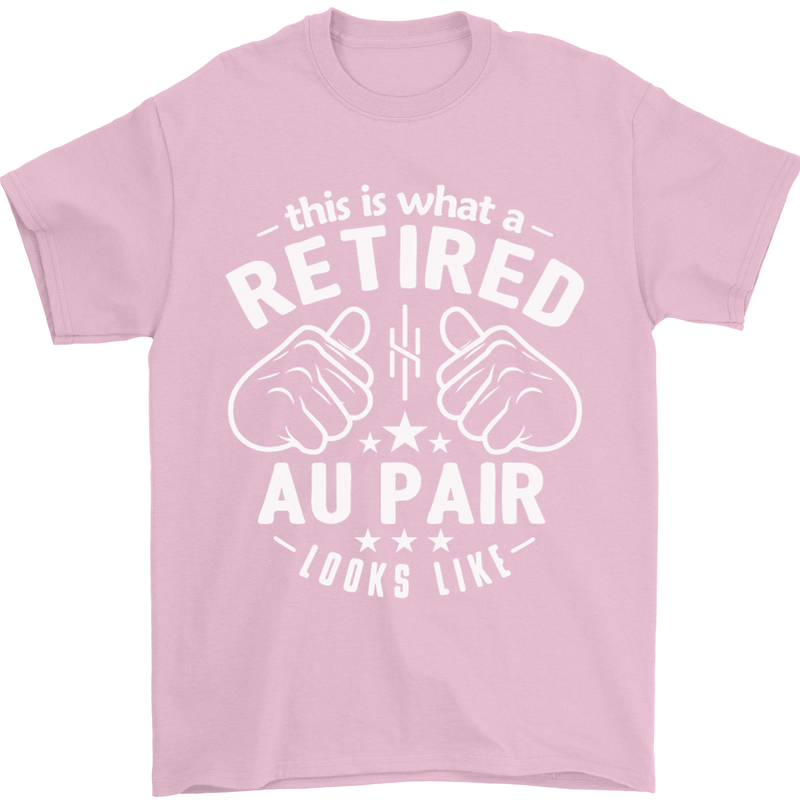 This Is What a Retired Au Pair Looks Like Mens T-Shirt Cotton Gildan Light Pink