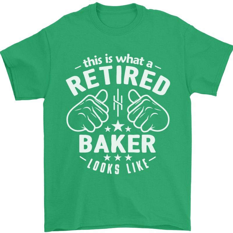 This Is What a Retired Baker Looks Like Mens T-Shirt Cotton Gildan Irish Green