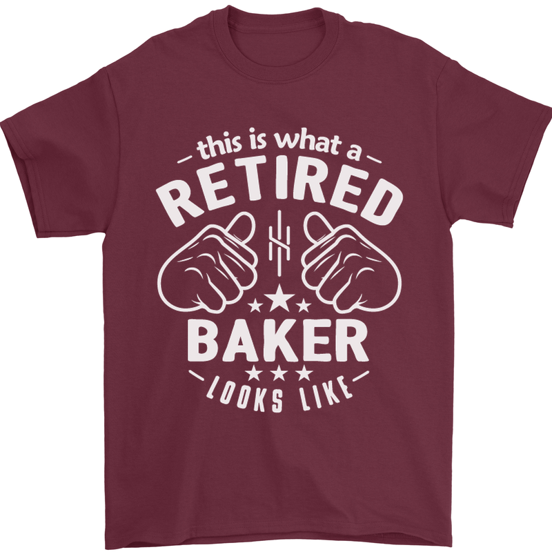 This Is What a Retired Baker Looks Like Mens T-Shirt Cotton Gildan Maroon