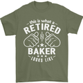 This Is What a Retired Baker Looks Like Mens T-Shirt Cotton Gildan Military Green