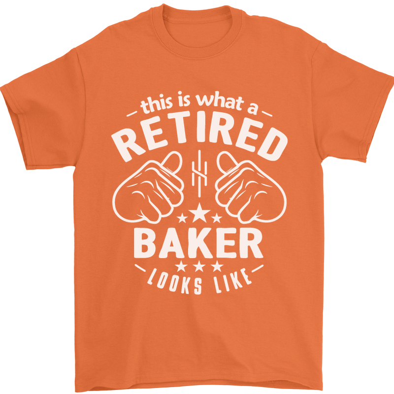 This Is What a Retired Baker Looks Like Mens T-Shirt Cotton Gildan Orange