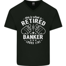 This Is What a Retired Banker Looks Like Mens V-Neck Cotton T-Shirt Black