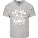 This Is What a Retired Banker Looks Like Mens V-Neck Cotton T-Shirt Sports Grey