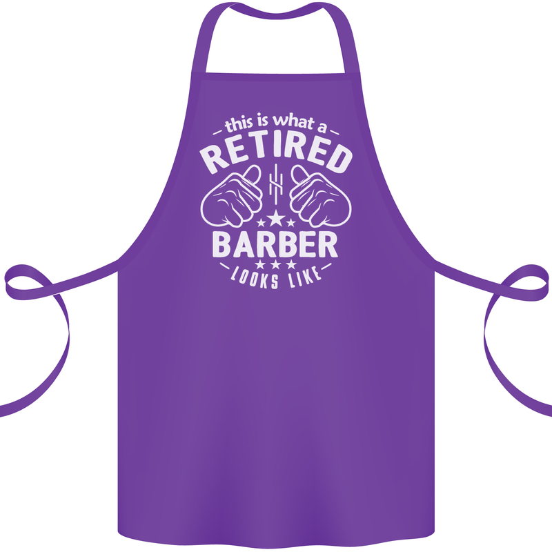 This Is What a Retired Barber Looks Like Cotton Apron 100% Organic Purple