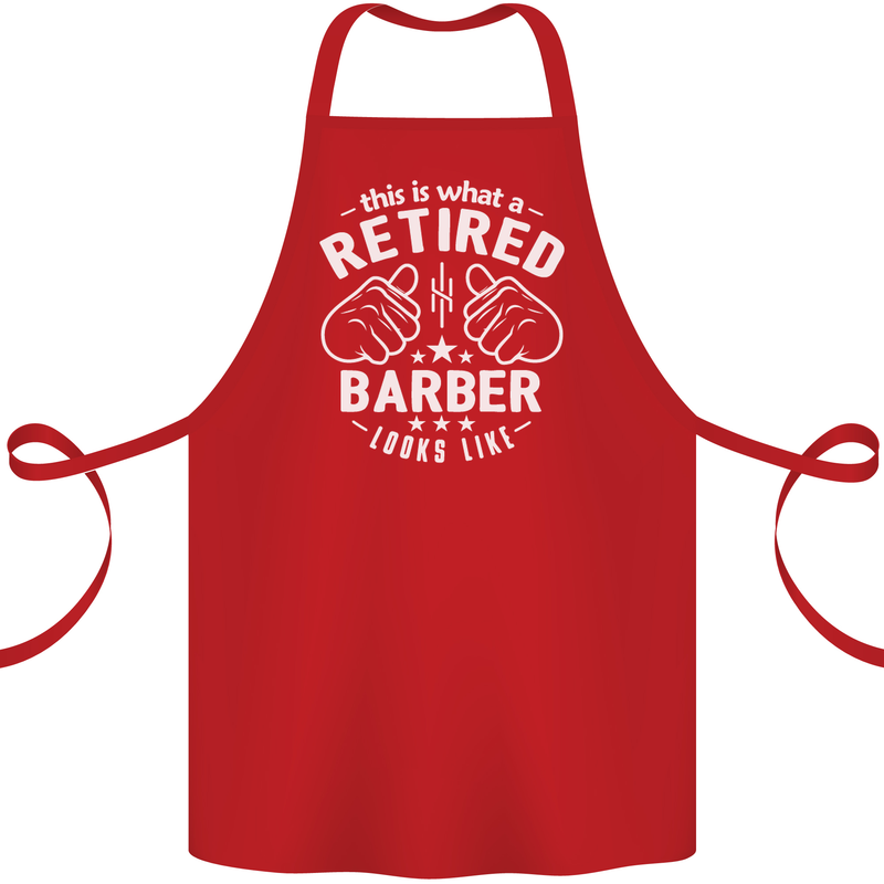 This Is What a Retired Barber Looks Like Cotton Apron 100% Organic Red