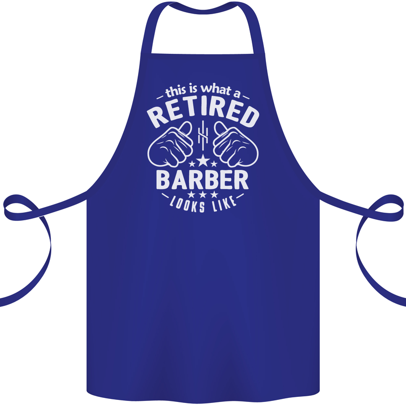 This Is What a Retired Barber Looks Like Cotton Apron 100% Organic Royal Blue