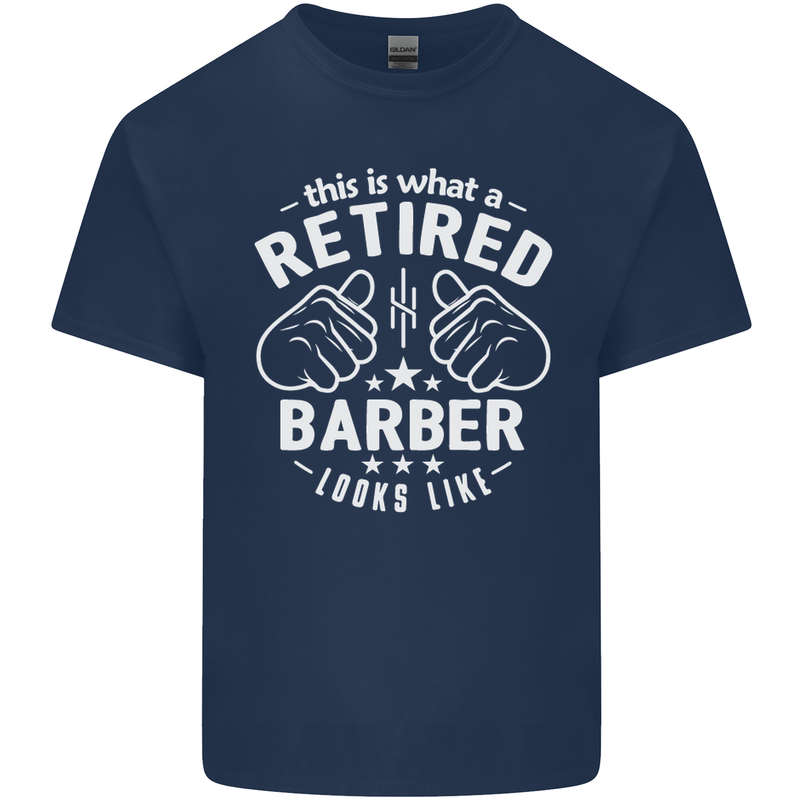 This Is What a Retired Barber Looks Like Mens Cotton T-Shirt Tee Top Navy Blue