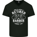 This Is What a Retired Barber Looks Like Mens V-Neck Cotton T-Shirt Black