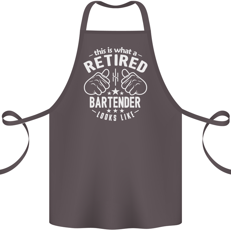 This Is What a Retired Bartender Looks Like Cotton Apron 100% Organic Dark Grey