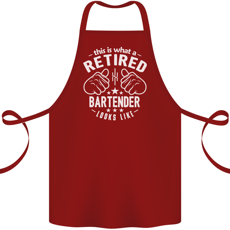 This Is What a Retired Bartender Looks Like Cotton Apron 100% Organic Maroon
