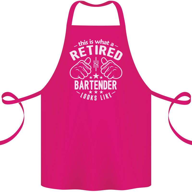 This Is What a Retired Bartender Looks Like Cotton Apron 100% Organic Pink