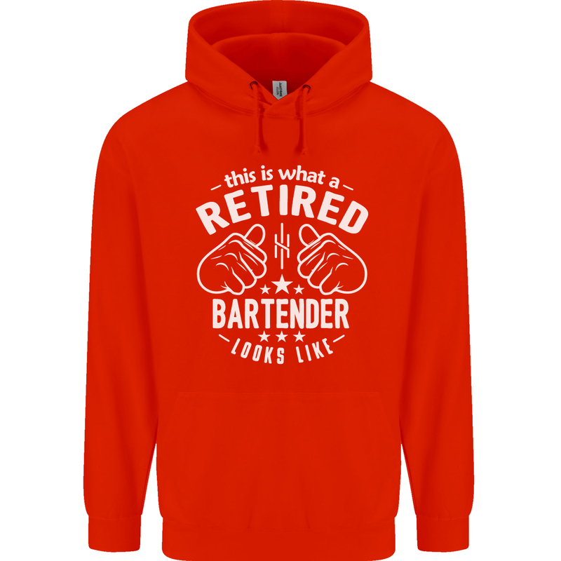 This Is What a Retired Bartender Looks Like Mens 80% Cotton Hoodie Bright Red