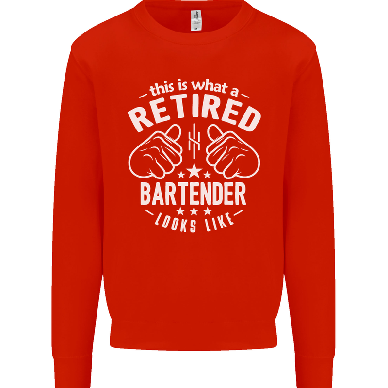 This Is What a Retired Bartender Looks Like Mens Sweatshirt Jumper Bright Red