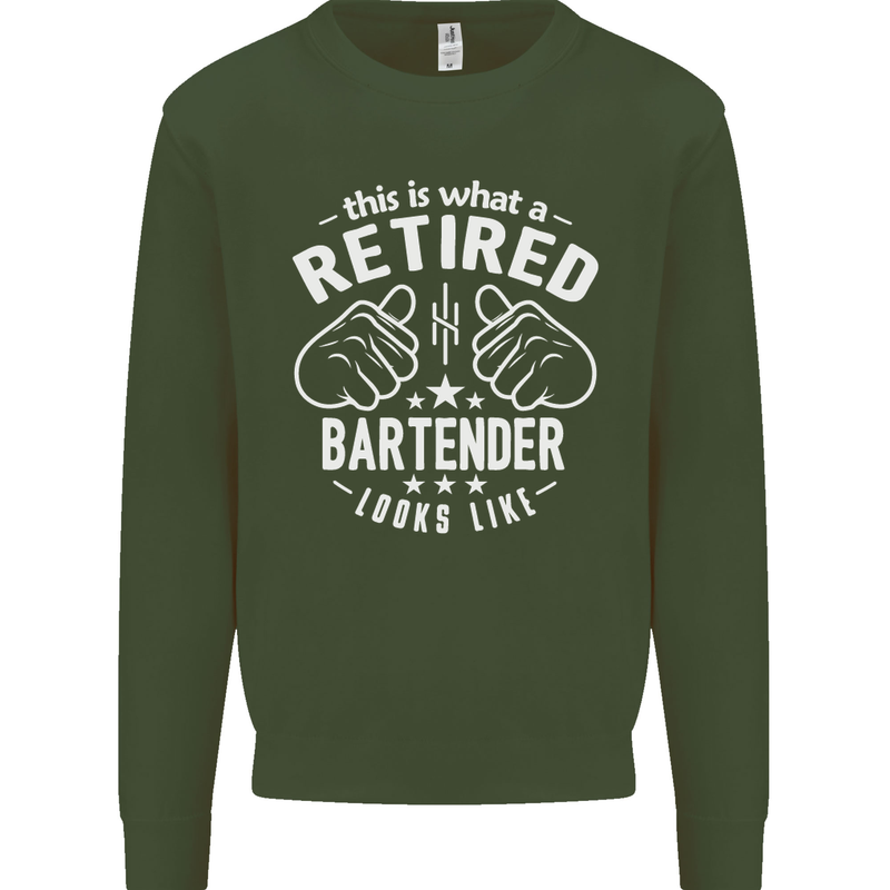 This Is What a Retired Bartender Looks Like Mens Sweatshirt Jumper Forest Green