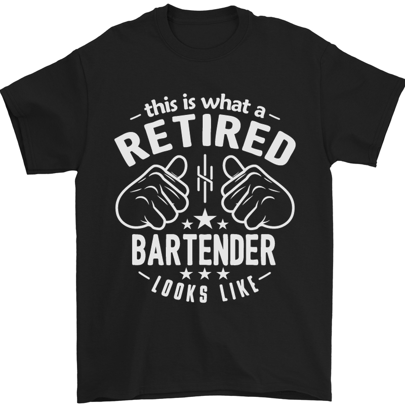 This Is What a Retired Bartender Looks Like Mens T-Shirt Cotton Gildan Black