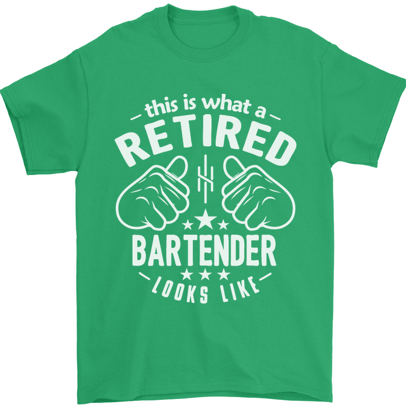 This Is What a Retired Bartender Looks Like Mens T-Shirt Cotton Gildan Irish Green
