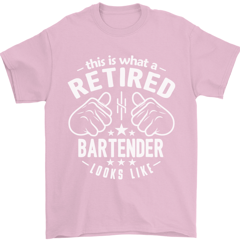 This Is What a Retired Bartender Looks Like Mens T-Shirt Cotton Gildan Light Pink