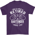 This Is What a Retired Bartender Looks Like Mens T-Shirt Cotton Gildan Purple