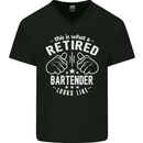 This Is What a Retired Bartender Looks Like Mens V-Neck Cotton T-Shirt Black