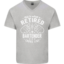 This Is What a Retired Bartender Looks Like Mens V-Neck Cotton T-Shirt Sports Grey