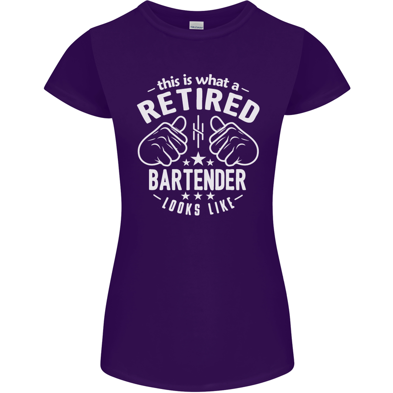 This Is What a Retired Bartender Looks Like Womens Petite Cut T-Shirt Purple