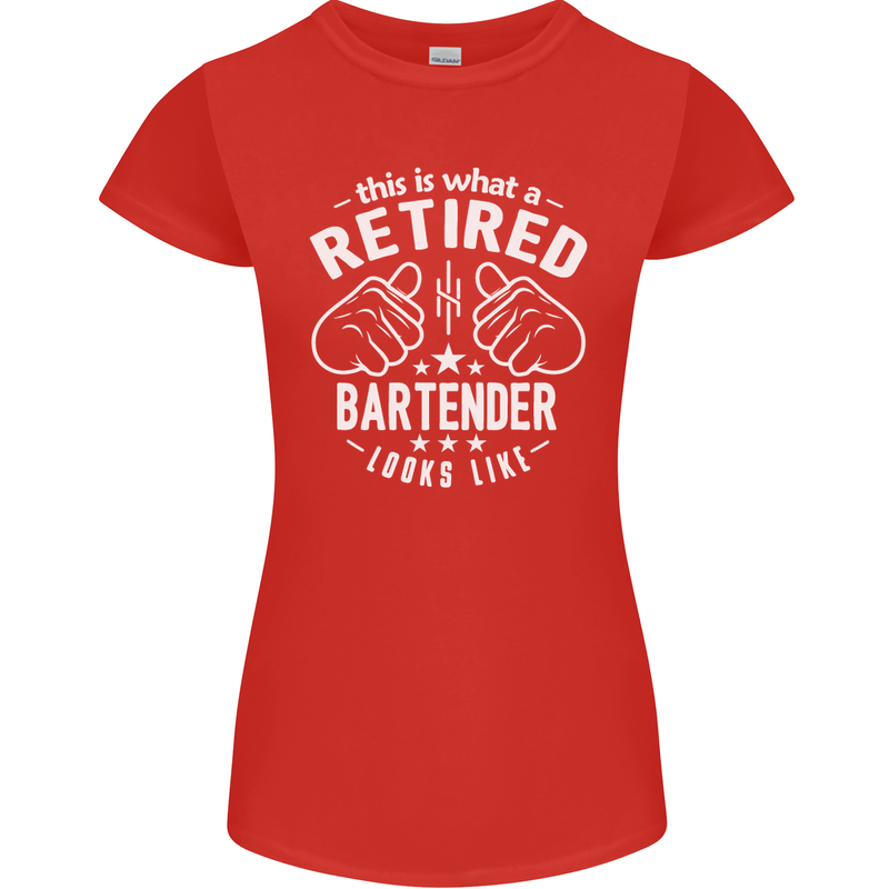 This Is What a Retired Bartender Looks Like Womens Petite Cut T-Shirt Red
