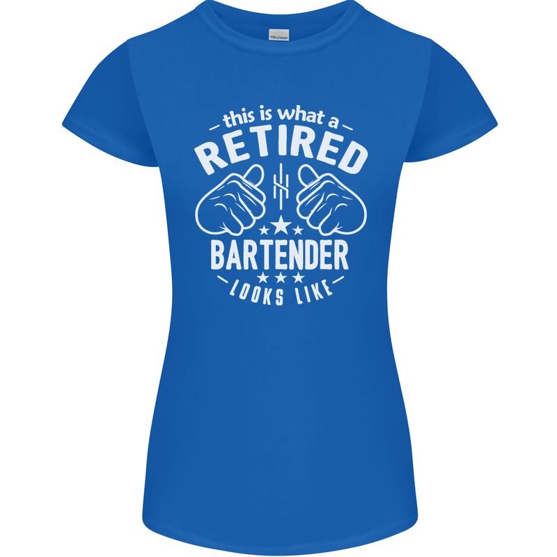 This Is What a Retired Bartender Looks Like Womens Petite Cut T-Shirt Royal Blue
