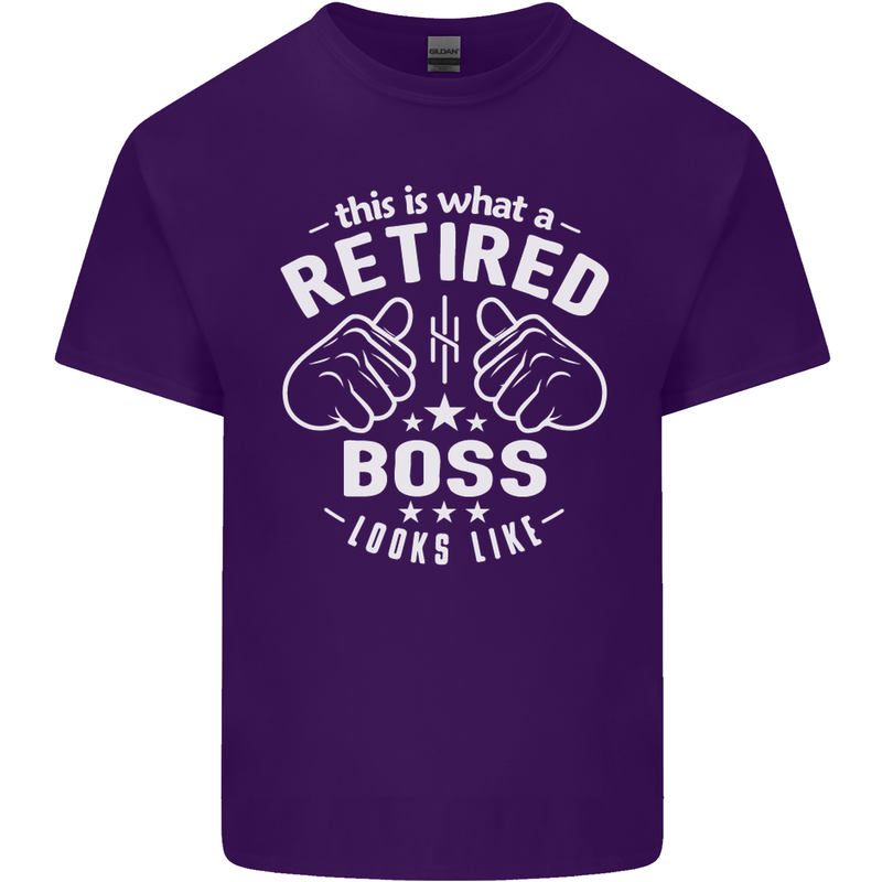 This Is What a Retired Boss Looks Like Mens Cotton T-Shirt Tee Top Purple