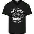 This Is What a Retired Boss Looks Like Mens V-Neck Cotton T-Shirt Black