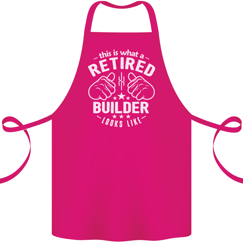 This Is What a Retired Builder Looks Like Cotton Apron 100% Organic Pink