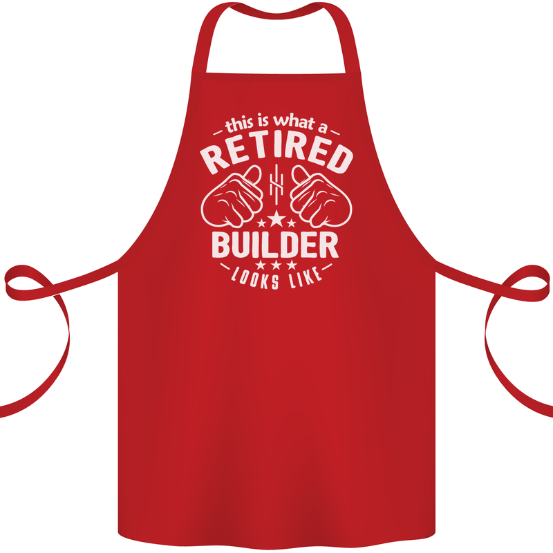 This Is What a Retired Builder Looks Like Cotton Apron 100% Organic Red