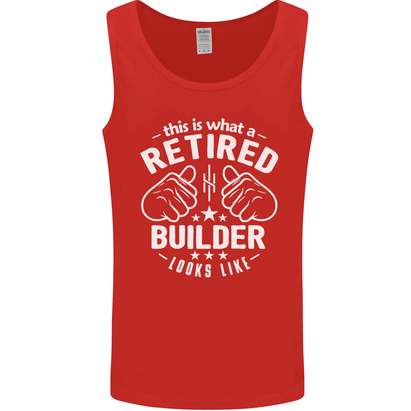 This Is What a Retired Builder Looks Like Mens Vest Tank Top Red