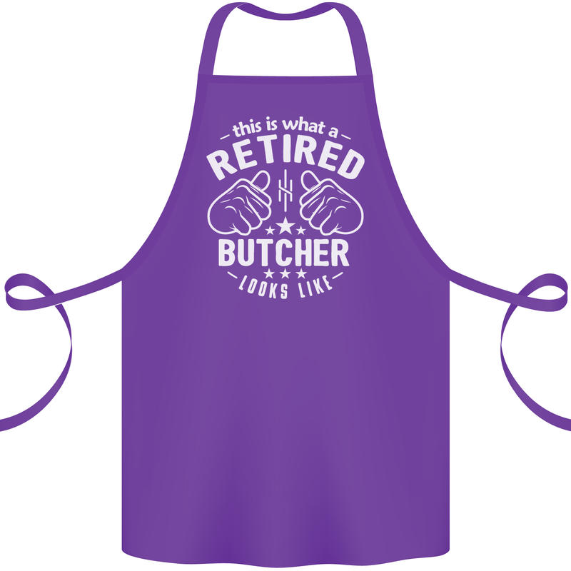 This Is What a Retired Butcher Looks Like Cotton Apron 100% Organic Purple