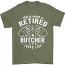 This Is What a Retired Butcher Looks Like Mens T-Shirt Cotton Gildan Military Green