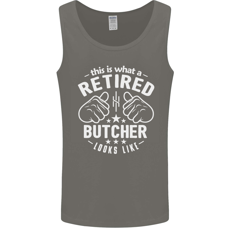 This Is What a Retired Butcher Looks Like Mens Vest Tank Top Charcoal
