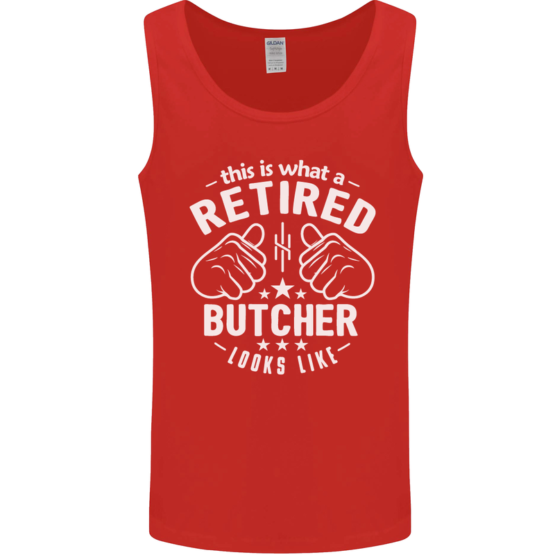 This Is What a Retired Butcher Looks Like Mens Vest Tank Top Red