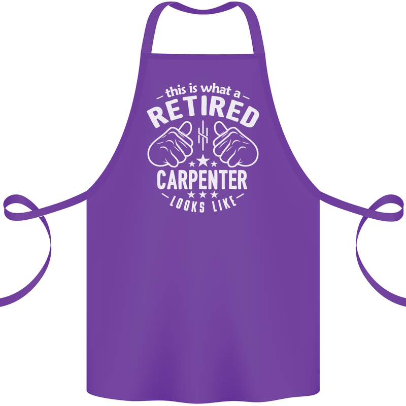 This Is What a Retired Carpenter Looks Like Cotton Apron 100% Organic Purple