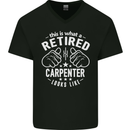 This Is What a Retired Carpenter Looks Like Mens V-Neck Cotton T-Shirt Black