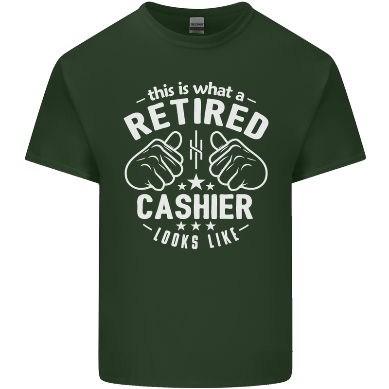 This Is What a Retired Cashier Looks Like Mens Cotton T-Shirt Tee Top Forest Green