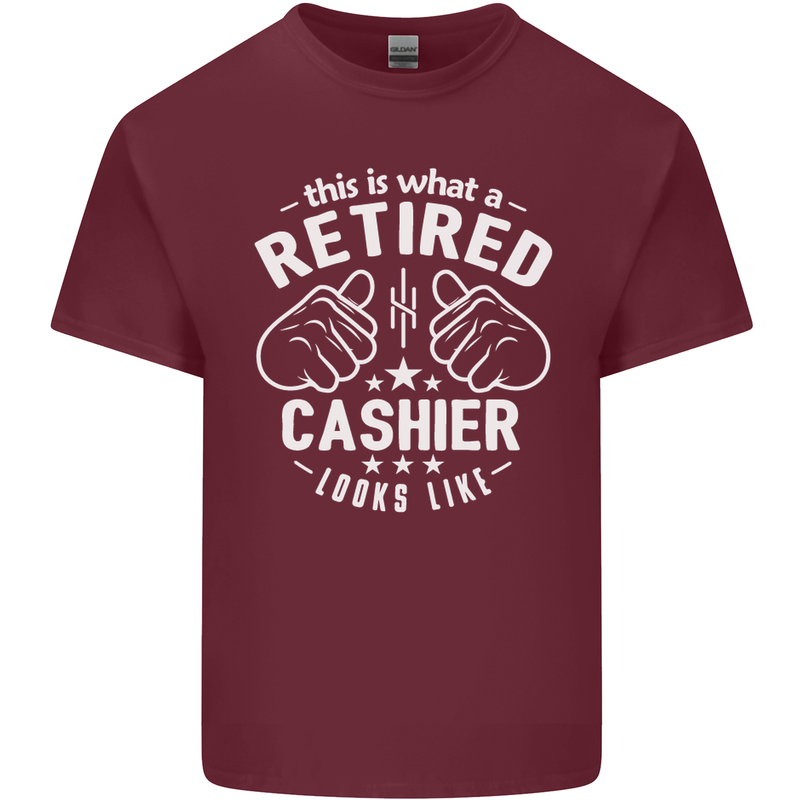 This Is What a Retired Cashier Looks Like Mens Cotton T-Shirt Tee Top Maroon