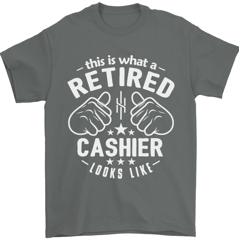 This Is What a Retired Cashier Looks Like Mens T-Shirt Cotton Gildan Charcoal