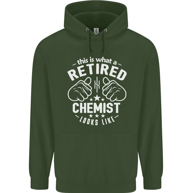 This Is What a Retired Chemist Looks Like Mens 80% Cotton Hoodie Forest Green