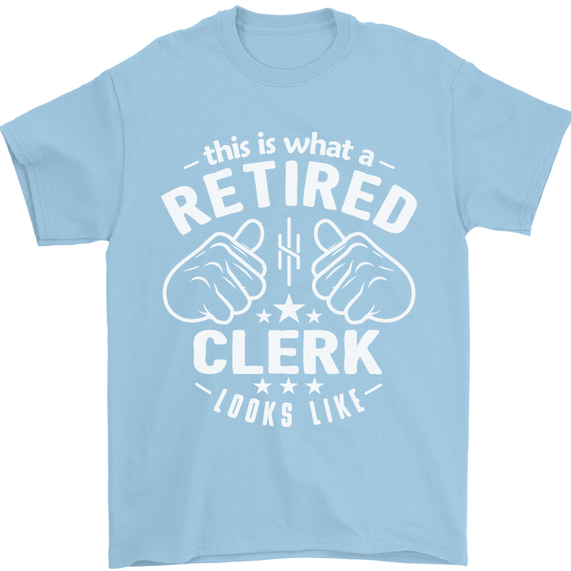 This Is What a Retired Clerk Looks Like Mens T-Shirt Cotton Gildan Light Blue