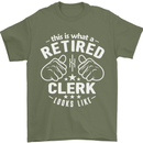 This Is What a Retired Clerk Looks Like Mens T-Shirt Cotton Gildan Military Green