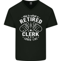 This Is What a Retired Clerk Looks Like Mens V-Neck Cotton T-Shirt Black
