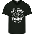 This Is What a Retired Coach Looks Like Mens V-Neck Cotton T-Shirt Black