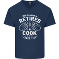 This Is What a Retired Cook Looks Like Mens V-Neck Cotton T-Shirt Navy Blue